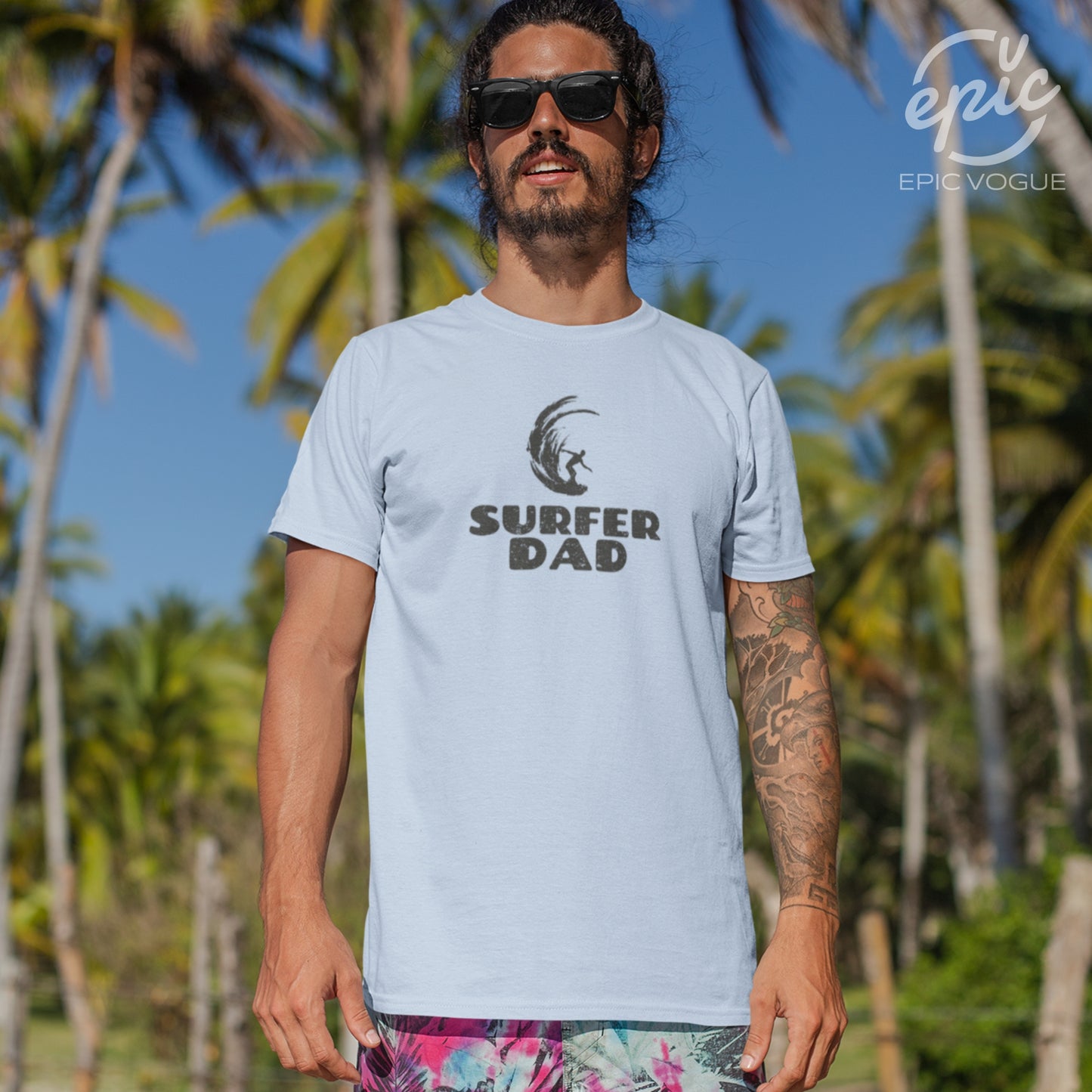 Surfer Dad, Baby Blue T-Shirt