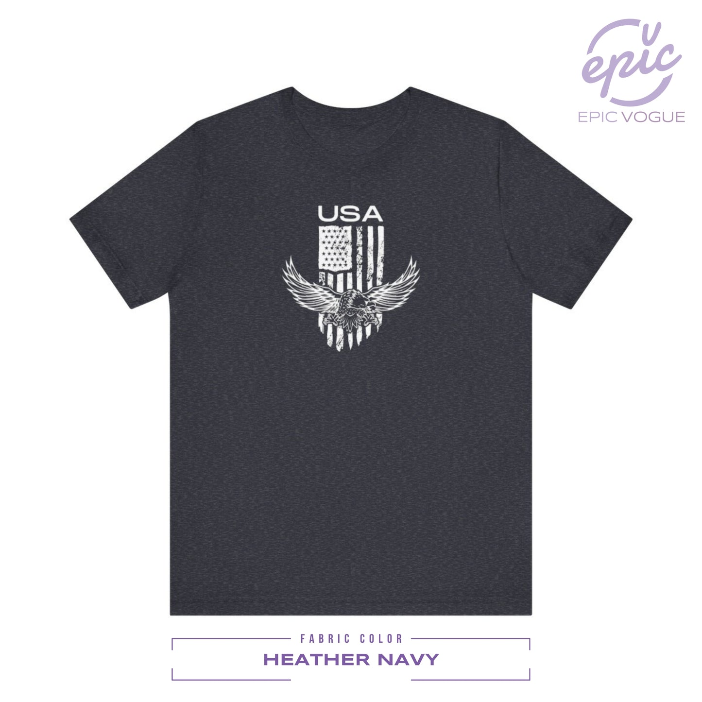 USA, Heather Navy T-Shirt