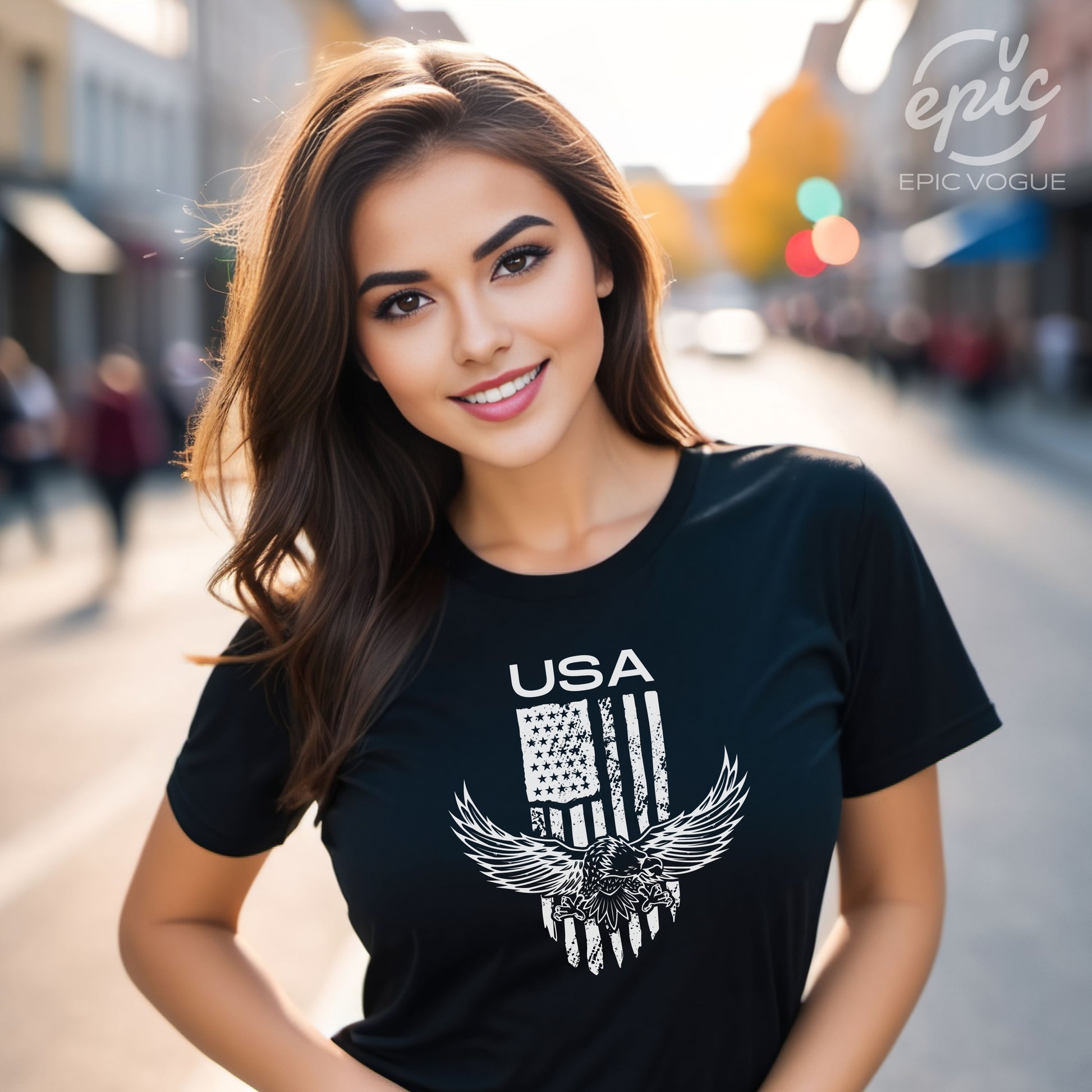 USA, Black T-Shirt