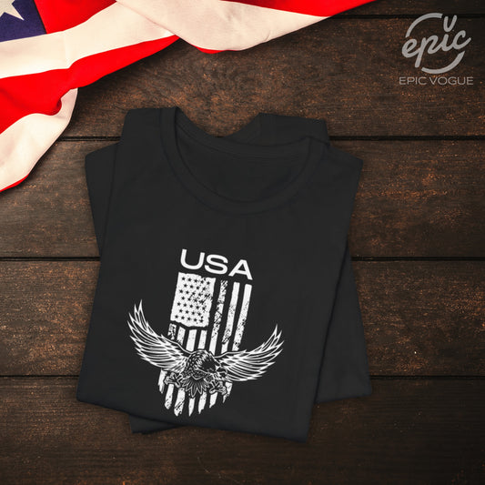 USA, Black T-Shirt
