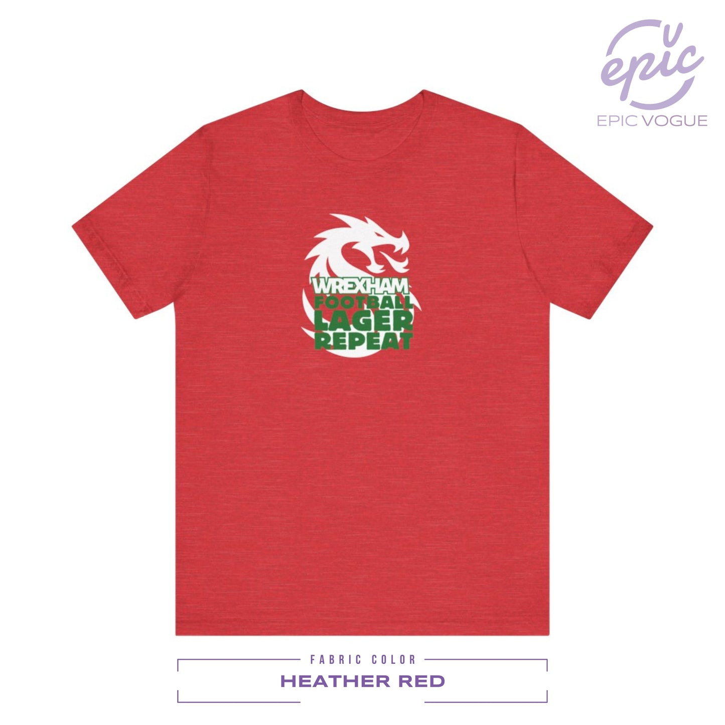 Wrexham, Football Lager Repeat, Heather Red T-Shirt