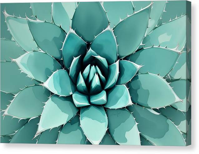 Agave, Canvas Print, Watercolor, Wall Décor, Wall Art, Artwork, Art Piece, Patterns, Agave Patterns, Teal Patterns, Turquoise Patterns, Agave Artwork