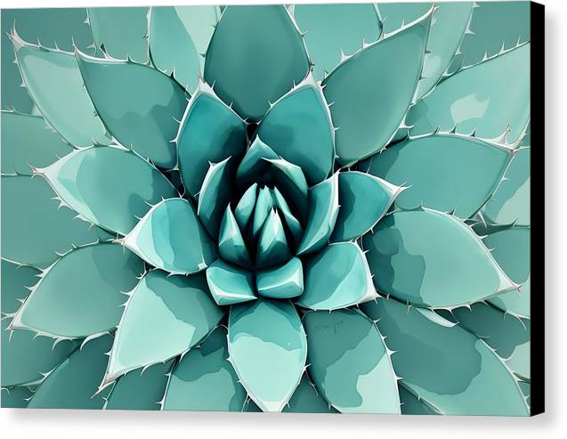 Agave, Canvas Print, Watercolor, Wall Décor, Wall Art, Artwork, Art Piece, Patterns, Agave Patterns, Teal Patterns, Turquoise Patterns, Agave Artwork