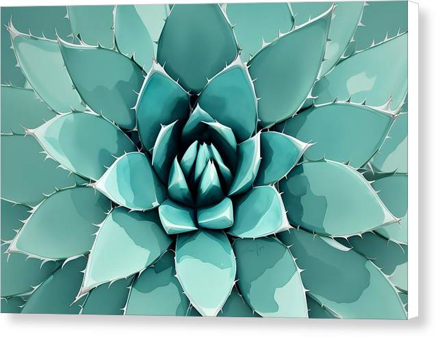 Agave, Canvas Print, Watercolor, Wall Décor, Wall Art, Artwork, Art Piece, Patterns, Agave Patterns, Teal Patterns, Turquoise Patterns, Agave Artwork