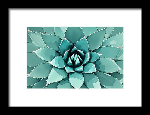 Agave, Framed Print, Watercolor, Wall Décor, Wall Art, Artwork, Art Piece, Patterns, Agave Patterns, Teal Patterns, Turquoise Patterns, Agave Artwork