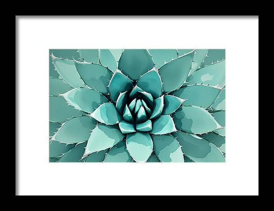 Agave, Framed Print, Watercolor, Wall Décor, Wall Art, Artwork, Art Piece, Patterns, Agave Patterns, Teal Patterns, Turquoise Patterns, Agave Artwork