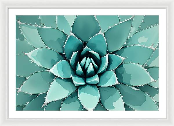 Agave, Framed Print, Watercolor, Wall Décor, Wall Art, Artwork, Art Piece, Patterns, Agave Patterns, Teal Patterns, Turquoise Patterns, Agave Artwork