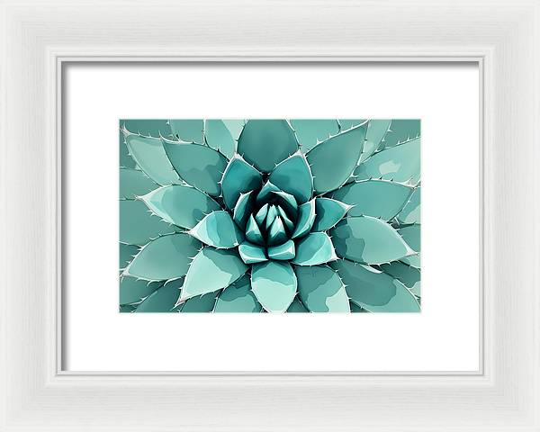 Agave, Framed Print, Watercolor, Wall Décor, Wall Art, Artwork, Art Piece, Patterns, Agave Patterns, Teal Patterns, Turquoise Patterns, Agave Artwork