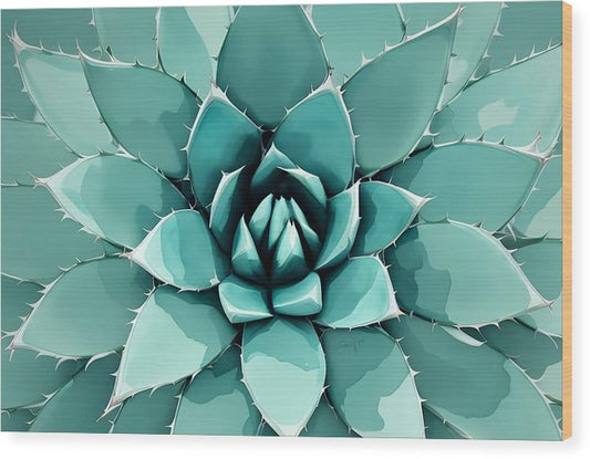 Agave, Wood Print, Watercolor, Wall Décor, Wall Art, Artwork, Art Piece, Patterns, Agave Patterns, Teal Patterns, Turquoise Patterns, Agave Artwork