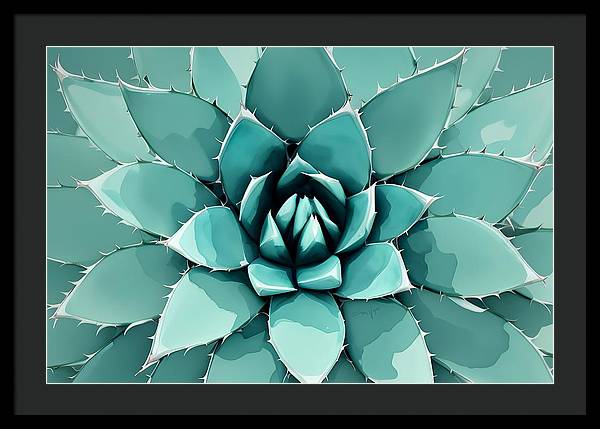 Agave, Framed Print, Watercolor, Wall Décor, Wall Art, Artwork, Art Piece, Patterns, Agave Patterns, Teal Patterns, Turquoise Patterns, Agave Artwork