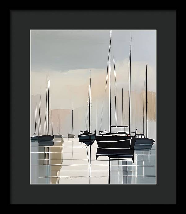 Anchored, Framed Print, Oil On Canvas, Abstract Impressionism, Abstract Art, Impressionism Artwork, Boat Art, Wall Décor, Wall Art