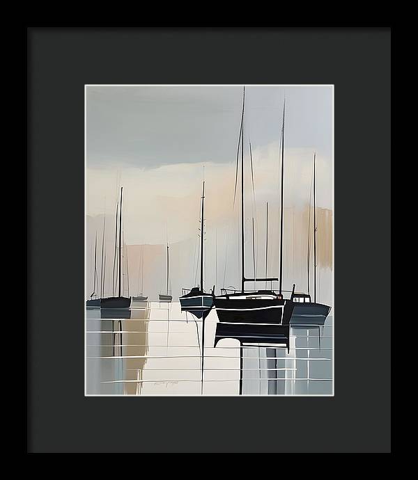 Anchored, Framed Print, Oil On Canvas, Abstract Impressionism, Abstract Art, Impressionism Artwork, Boat Art, Wall Décor, Wall Art