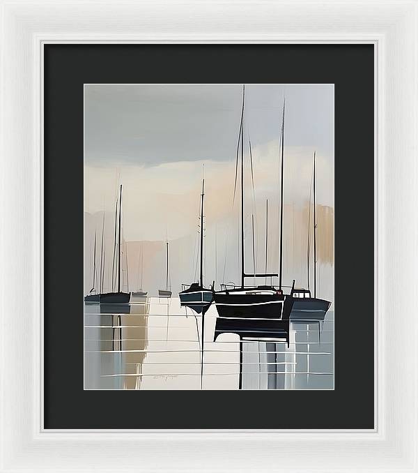 Anchored, Framed Print, Oil On Canvas, Abstract Impressionism, Abstract Art, Impressionism Artwork, Boat Art, Wall Décor, Wall Art