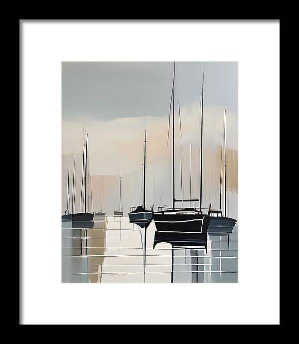 Anchored, Framed Print, Oil On Canvas, Abstract Impressionism, Abstract Art, Impressionism Artwork, Boat Art, Wall Décor, Wall Art