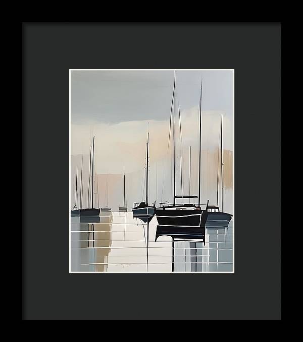 Anchored, Framed Print, Oil On Canvas, Abstract Impressionism, Abstract Art, Impressionism Artwork, Boat Art, Wall Décor, Wall Art