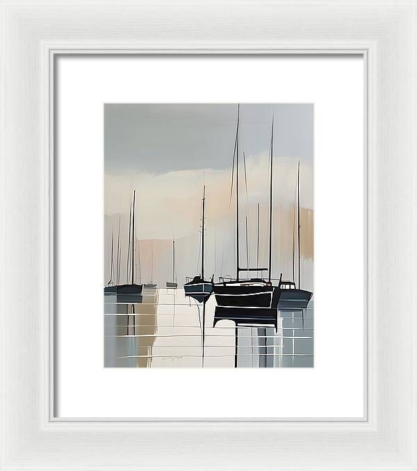 Anchored, Framed Print, Oil On Canvas, Abstract Impressionism, Abstract Art, Impressionism Artwork, Boat Art, Wall Décor, Wall Art