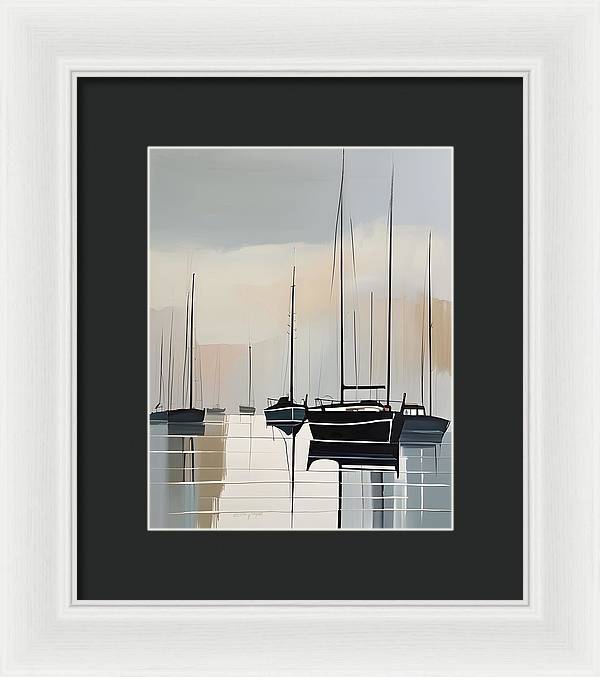 Anchored, Framed Print, Oil On Canvas, Abstract Impressionism, Abstract Art, Impressionism Artwork, Boat Art, Wall Décor, Wall Art