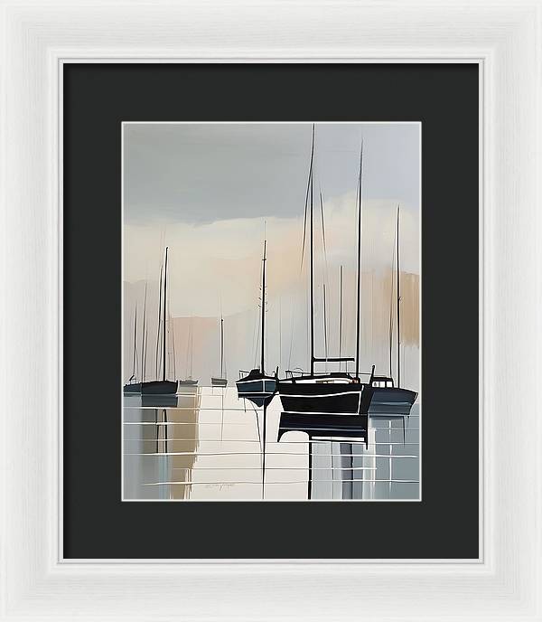 Anchored, Framed Print, Oil On Canvas, Abstract Impressionism, Abstract Art, Impressionism Artwork, Boat Art, Wall Décor, Wall Art