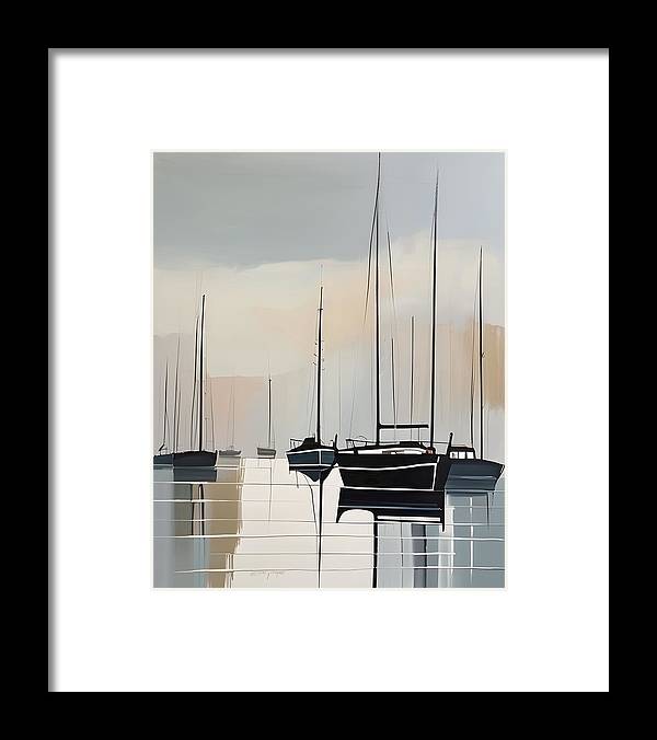 Anchored, Framed Print, Oil On Canvas, Abstract Impressionism, Abstract Art, Impressionism Artwork, Boat Art, Wall Décor, Wall Art