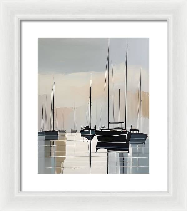 Anchored, Framed Print, Oil On Canvas, Abstract Impressionism, Abstract Art, Impressionism Artwork, Boat Art, Wall Décor, Wall Art