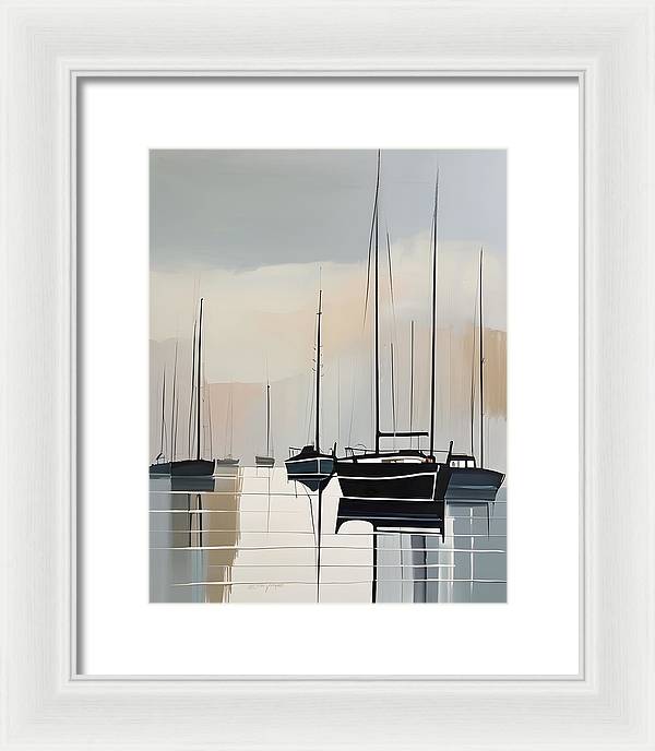 Anchored, Framed Print, Oil On Canvas, Abstract Impressionism, Abstract Art, Impressionism Artwork, Boat Art, Wall Décor, Wall Art