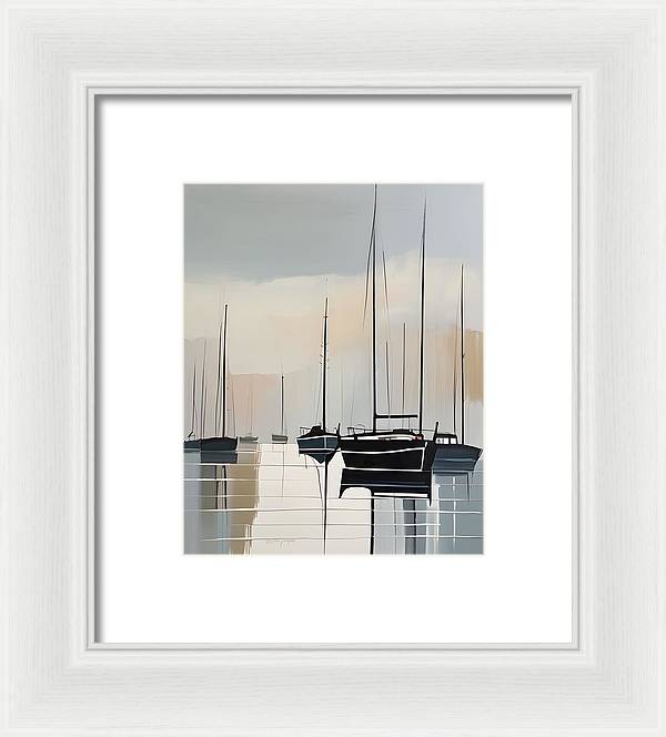 Anchored, Framed Print, Oil On Canvas, Abstract Impressionism, Abstract Art, Impressionism Artwork, Boat Art, Wall Décor, Wall Art