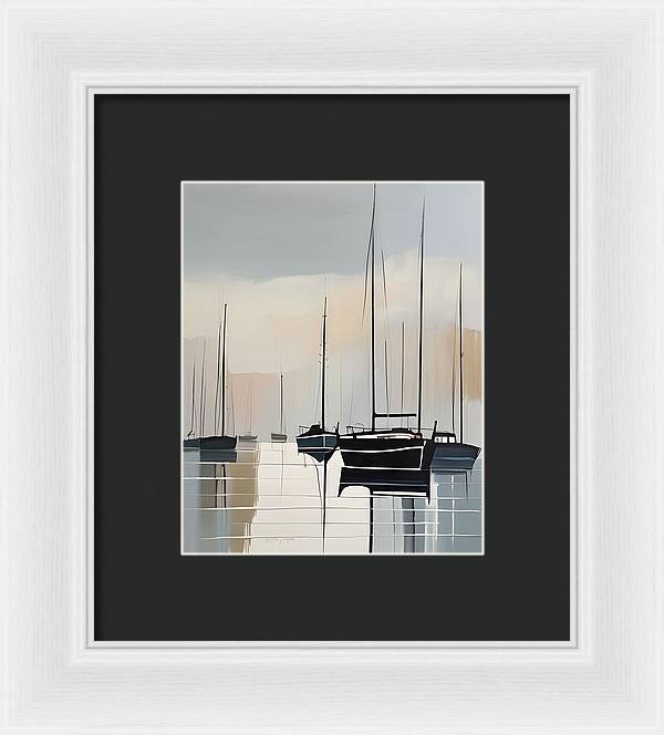 Anchored, Framed Print, Oil On Canvas, Abstract Impressionism, Abstract Art, Impressionism Artwork, Boat Art, Wall Décor, Wall Art