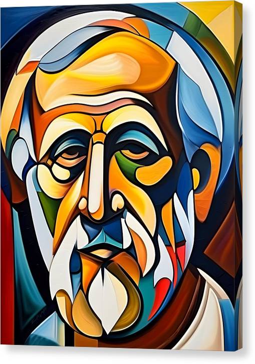 Aristotle, Canvas Print, Abstract Portrait, Oil On Canvas, Aristotle Portrait, Portrait of Aristotle, Greek Philosopher Art, Wall Décor, Wall Art