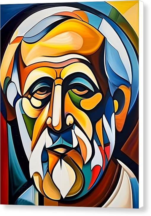 Aristotle, Canvas Print, Abstract Portrait, Oil On Canvas, Aristotle Portrait, Portrait of Aristotle, Greek Philosopher Art, Wall Décor, Wall Art