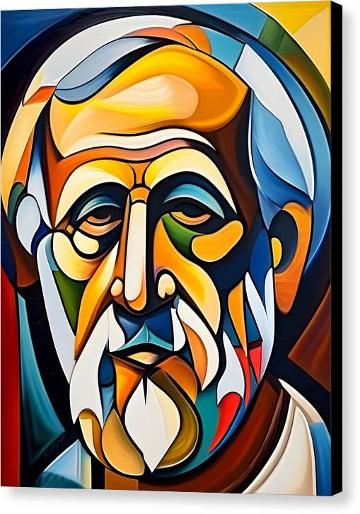 Aristotle, Canvas Print, Abstract Portrait, Oil On Canvas, Aristotle Portrait, Portrait of Aristotle, Greek Philosopher Art, Wall Décor, Wall Art