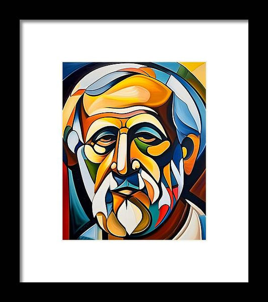 Aristotle, Framed Print, Abstract Portrait, Oil On Canvas, Aristotle Portrait, Portrait of Aristotle, Greek Philosopher Art, Wall Décor, Wall Art