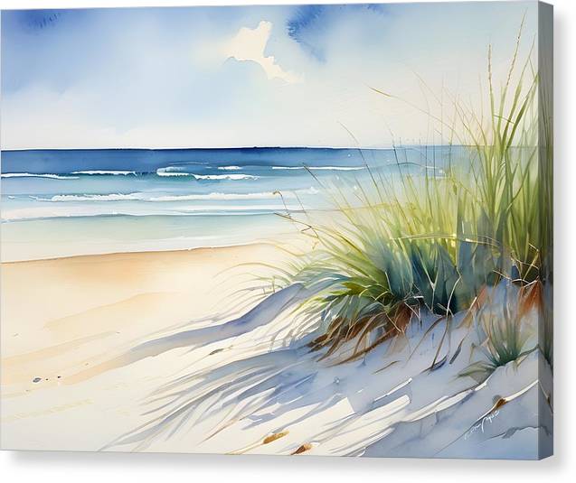 Beach Day, Canvas Print, Watercolor, Impressionistic Landscape, Beach Artwork, Beach Landscape, Beach Art, Florida Art, Wall Décor, Wall Art