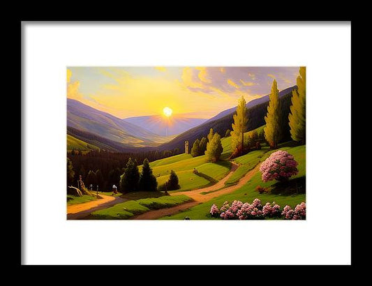 Carpathian Sunrise, Framed Print, Oil on Canvas, Landscape Painting, Impressionistic Landscape, Ukraine Landscape, Carpathian Mountains, Wall Art