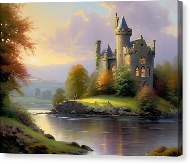 Castle In Roscommon, Canvas Print, Oil On Canvas, Impressionistic Landscape, Castle Art, Castle Landscape, Ireland Art, Wall Décor, Wall Art