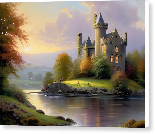 Castle In Roscommon, Canvas Print, Oil On Canvas, Impressionistic Landscape, Castle Art, Castle Landscape, Ireland Art, Wall Décor, Wall Art