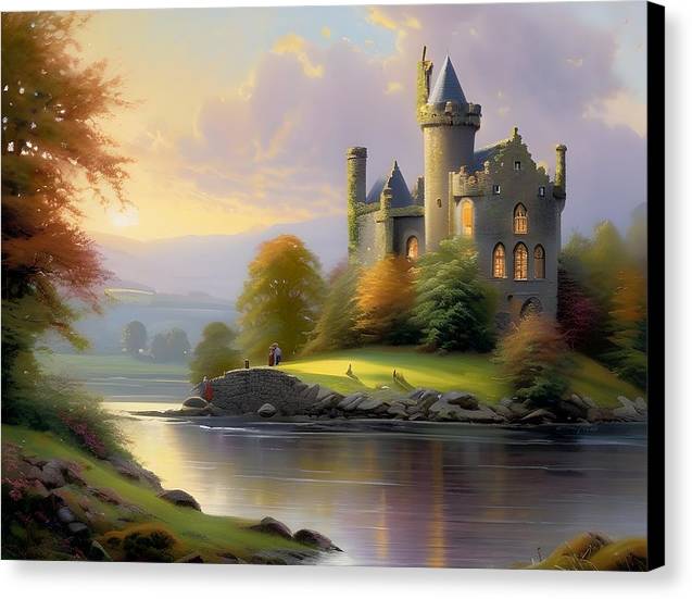 Castle In Roscommon, Canvas Print, Oil On Canvas, Impressionistic Landscape, Castle Art, Castle Landscape, Ireland Art, Wall Décor, Wall Art