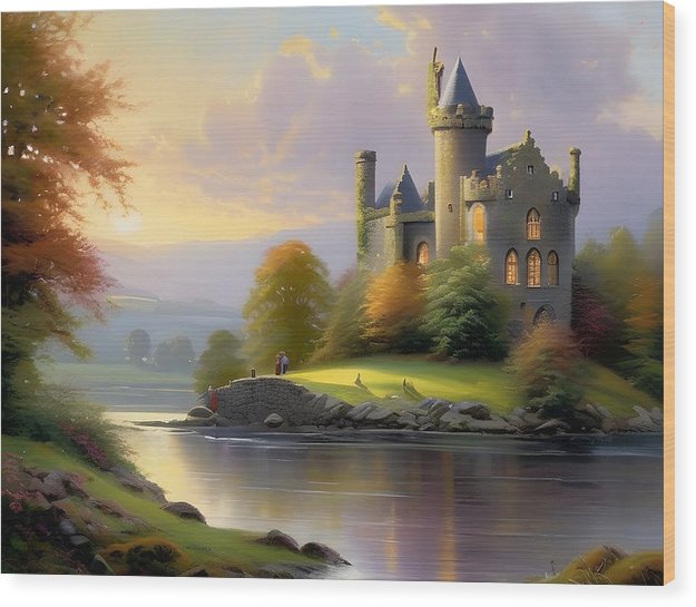 Castle In Roscommon, Wood Print, Oil On Canvas, Impressionistic Landscape, Castle Art, Castle Landscape, Ireland Art, Wall Décor, Wall Art