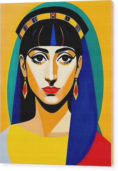 Cleopatra, Abstract Portrait, Wood Print, Oil On Canvas, Portrait of Cleopatra, Oil On Canvas Portrait, Wall Décor, Wall Art, Art Piece