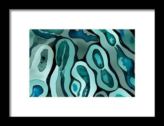 Coral, Framed Print, Watercolor, Wall Décor, Wall Art, Artwork, Art Piece, Patterns, Coral Patterns, Teal Patterns, Turquoise Patterns, Coral Artwork