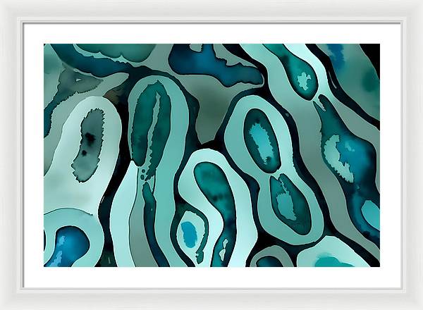 Coral, Framed Print, Watercolor, Wall Décor, Wall Art, Artwork, Art Piece, Patterns, Coral Patterns, Teal Patterns, Turquoise Patterns, Coral Artwork