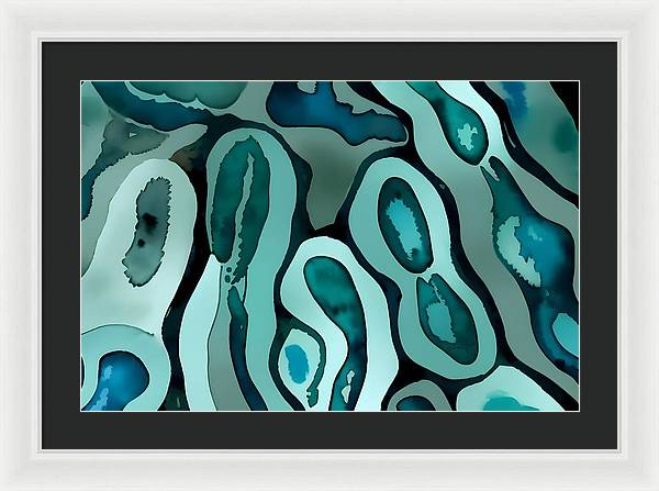 Coral, Framed Print, Watercolor, Wall Décor, Wall Art, Artwork, Art Piece, Patterns, Coral Patterns, Teal Patterns, Turquoise Patterns, Coral Artwork