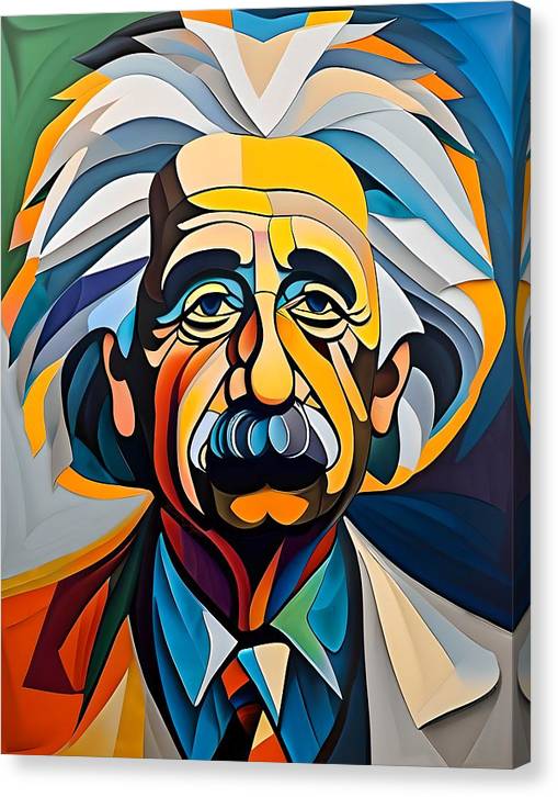 The Physicist, Canvas Print, Abstract Portrait, Oil On Canvas, Portrait Art, Portrait Artwork, Abstract Art, Wall Décor, Wall Art