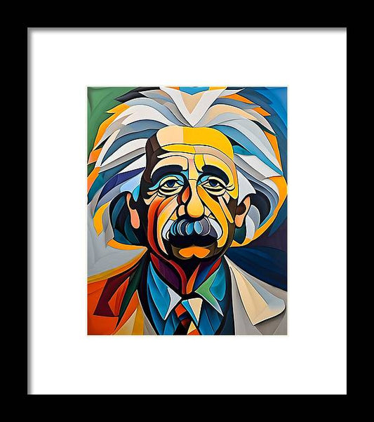 The Physicist, Framed Print, Abstract Portrait, Oil On Canvas, Portrait Art, Portrait Artwork, Abstract Art, Wall Décor, Wall Art