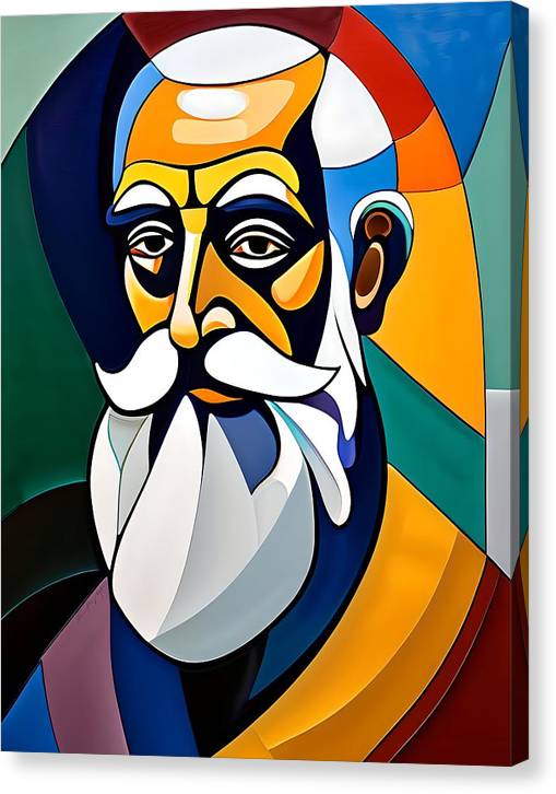 Galileo, Canvas Print, Abstract Portrait, Oil On Canvas, Galileo Galilei Portrait, Portrait of Galileo Galilei, Galileo Galilei Art, Wall Décor, Wall Art