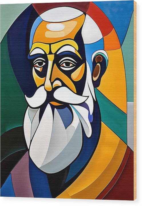 Galileo, Wood Print, Abstract Portrait, Oil On Canvas, Galileo Galilei Portrait, Portrait of Galileo Galilei, Galileo Galilei Art, Wall Décor, Wall Art