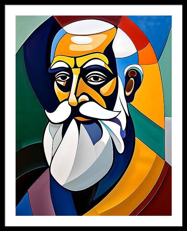 Galileo, Framed Print, Abstract Portrait, Oil On Canvas, Galileo Galilei Portrait, Portrait of Galileo Galilei, Galileo Galilei Art, Wall Décor, Wall Art