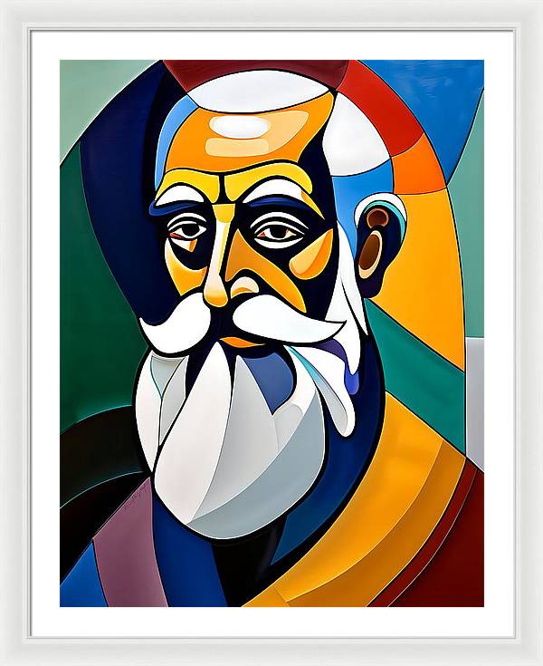 Galileo, Framed Print, Abstract Portrait, Oil On Canvas, Galileo Galilei Portrait, Portrait of Galileo Galilei, Galileo Galilei Art, Wall Décor, Wall Art