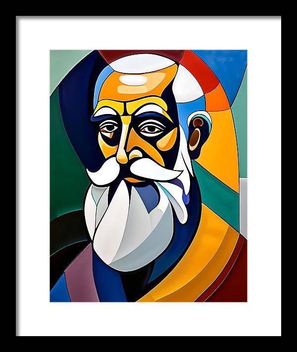 Galileo, Framed Print, Abstract Portrait, Oil On Canvas, Galileo Galilei Portrait, Portrait of Galileo Galilei, Galileo Galilei Art, Wall Décor, Wall Art