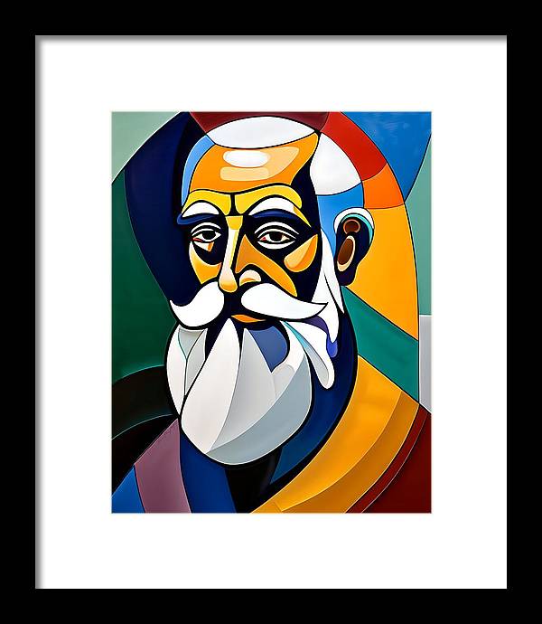 Galileo, Framed Print, Abstract Portrait, Oil On Canvas, Galileo Galilei Portrait, Portrait of Galileo Galilei, Galileo Galilei Art, Wall Décor, Wall Art