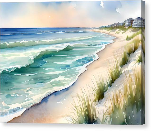 Gulf Shores, Canvas Print, Watercolor, Impressionistic Landscape, Beach Artwork, Beach Landscape, Alabama Art, Beach Art, Wall Décor, Wall Art